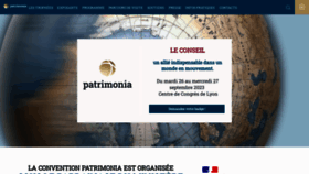 What Patrimonia.fr website looked like in 2023 (This year)