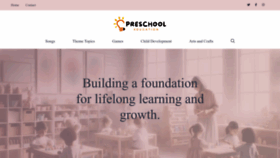 What Preschooleducation.com website looks like in 2024 
