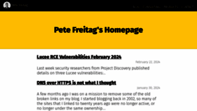 What Petefreitag.com website looks like in 2024 