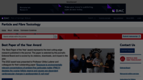 What Particleandfibretoxicology.com website looks like in 2024 