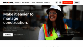 What Procore.com website looks like in 2024 