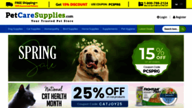 What Petcaresupplies.com website looks like in 2024 