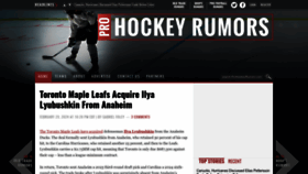 What Prohockeyrumors.com website looks like in 2024 