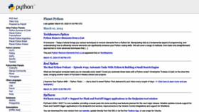 What Planetpython.org website looked like in 2024 (2 years ago)