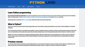 What Python.land website looks like in 2024 