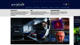 What Pro-physik.de website looks like in 2024 
