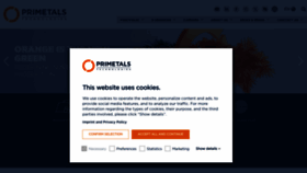 What Primetals.com website looks like in 2024 