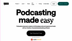 What Podcastle.ai website looks like in 2024 