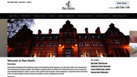 What Peelhotels.co.uk website looks like in 2024 