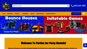 What Partiesinc.com website looks like in 2024 