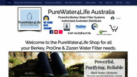 What Purewater4life.com.au website looks like in 2024 
