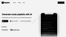 What Playlistai.app website looks like in 2024 