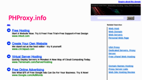 What Phproxy.info website looked like in 2011 (12 years ago)