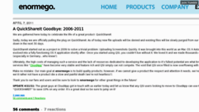 What Quickshareit.com website looked like in 2012 (13 years ago)