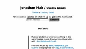 What Queasygames.com website looked like in 2016 (8 years ago)