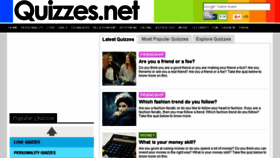 What Quizzes.net website looked like in 2016 (8 years ago)