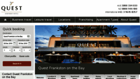 What Questfrankstononthebay.com.au website looked like in 2016 (7 years ago)