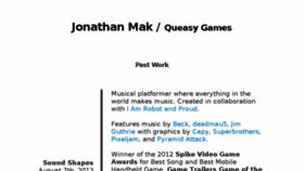 What Queasygames.com website looked like in 2017 (6 years ago)