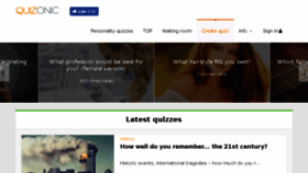 What Quizonic.com website looked like in 2018 (5 years ago)