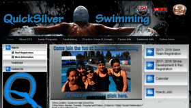 What Quicksilverswimming.org website looked like in 2018 (5 years ago)