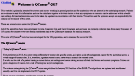 What Qcancer.org website looked like in 2018 (5 years ago)