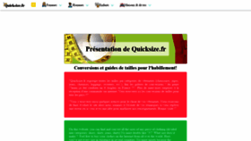 What Quicksize.fr website looked like in 2018 (5 years ago)