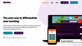 What Quizalize.com website looked like in 2019 (5 years ago)