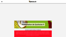 What Quicksize.fr website looked like in 2020 (4 years ago)
