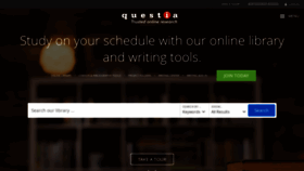 What Questia.com website looked like in 2020 (4 years ago)