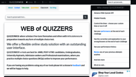 What Quizzerweb.com.ng website looked like in 2020 (3 years ago)