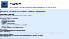 What Qwebirc.org website looked like in 2020 (3 years ago)