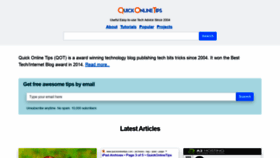 What Quickonlinetips.com website looked like in 2020 (3 years ago)