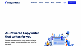 What Qopywriter.ai website looked like in 2021 (2 years ago)