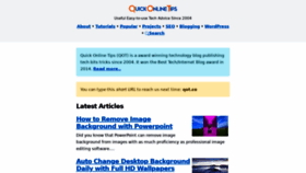What Quickonlinetips.com website looked like in 2021 (2 years ago)