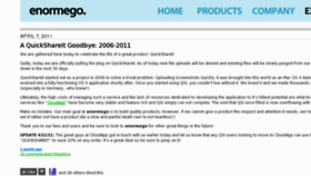 What Quickshareit.com website looked like in 2011 (14 years ago)