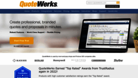 What Quotewerks.com website looked like in 2022 (1 year ago)