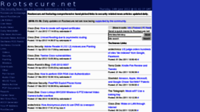 What Rootsecure.net website looked like in 2012 (11 years ago)