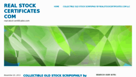 What Realstockcertificates.com website looked like in 2012 (11 years ago)