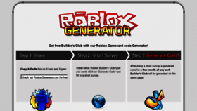 What Robloxgenerator.com website looked like in 2013 (11 years ago)