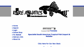 What Rareaquatics.co.uk website looked like in 2013 (10 years ago)