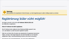 What Registrierung.web.de website looked like in 2015 (8 years ago)