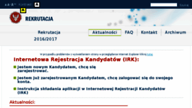 What Rekrutacja-info.wum.edu.pl website looked like in 2016 (8 years ago)