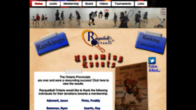 What Racquetballontario.ca website looked like in 2016 (8 years ago)