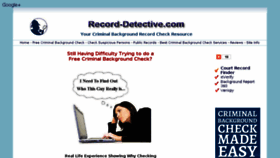What Record-detective.com website looked like in 2016 (8 years ago)