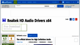 What Realtek-hd-audio-drivers-x64.en.softonic.com website looked like in 2016 (8 years ago)