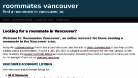 What Roommatesvancouver.com website looked like in 2016 (8 years ago)