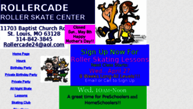What Rollercadeskating.com website looked like in 2016 (8 years ago)