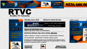 What Realitytvcalendar.com website looked like in 2016 (7 years ago)
