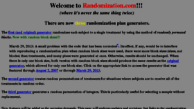 What Randomization.com website looked like in 2016 (7 years ago)