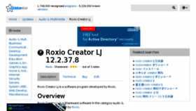 What Roxio-creator-lj.updatestar.com website looked like in 2016 (7 years ago)
